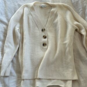 Madewell Sweater Henley in Ivory